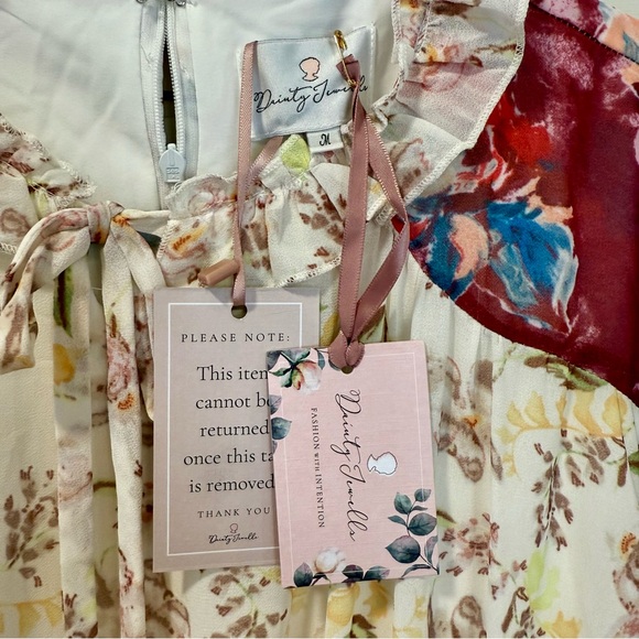 Dainty Jewells Burgundy and Orange Floral Maxi Dress - Picture 4 of 4